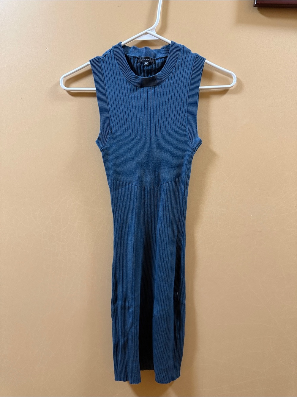 Dynamite Sleeveless Ribbed Midi Dress - Deep Blue